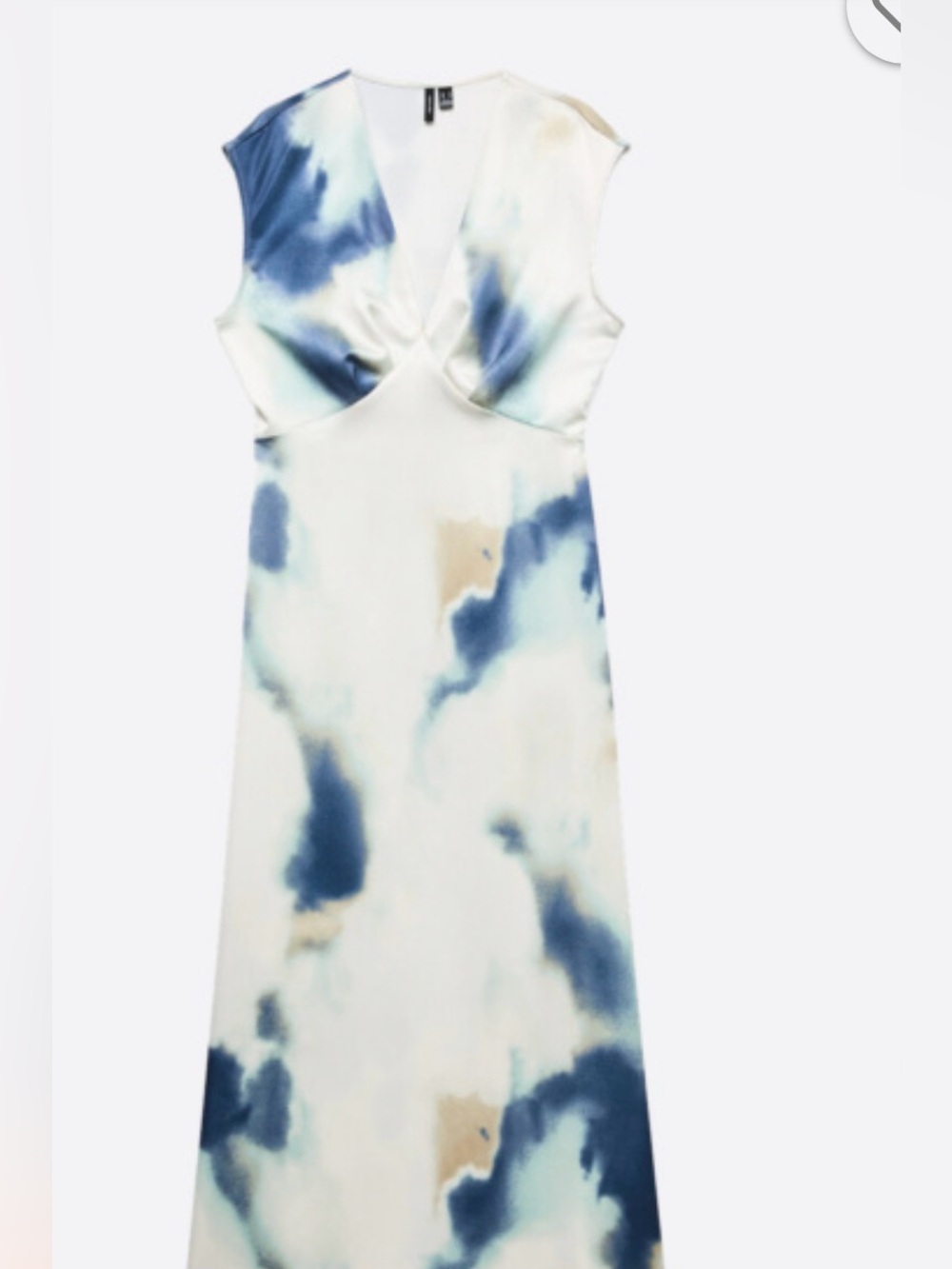 Vero Moda Cream Maxi Dress with Blue & Tan Watercolor Print beautiful style